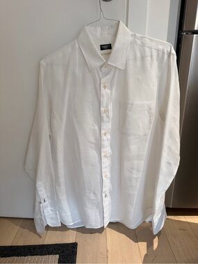 Faherty White 100% Linen Shirt - Size M